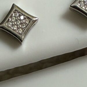 SALE! NWT unisex Real Moissanite 925 SS square shaped screw back stud earrings